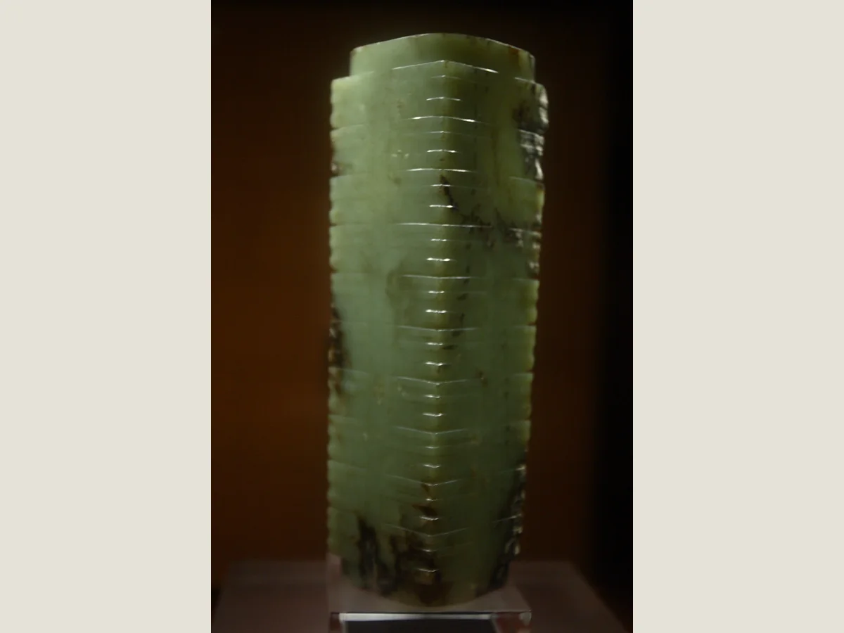 Ancient Chinese jade cong from the Jinsha archaeological site