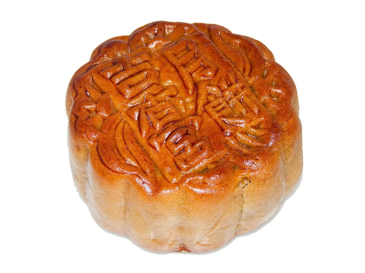 Traditional mooncake representing the Chinese Mid-Autumn Festival