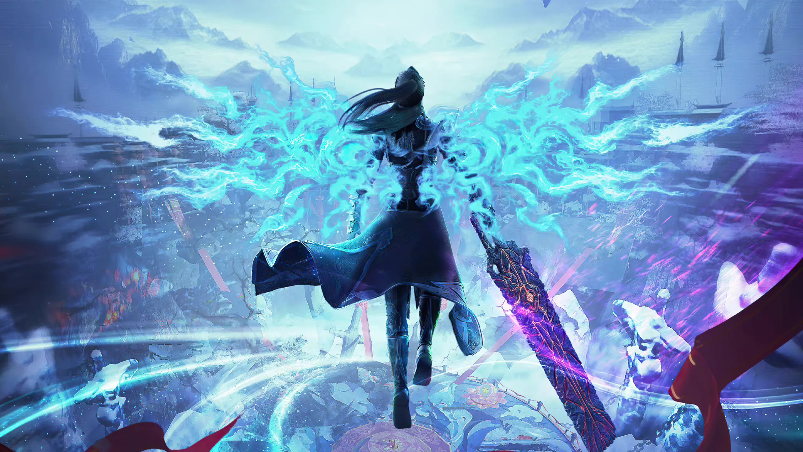 Xiao Yan wielding blue flame during the Three-Year Agreement in Battle Through the Heavens