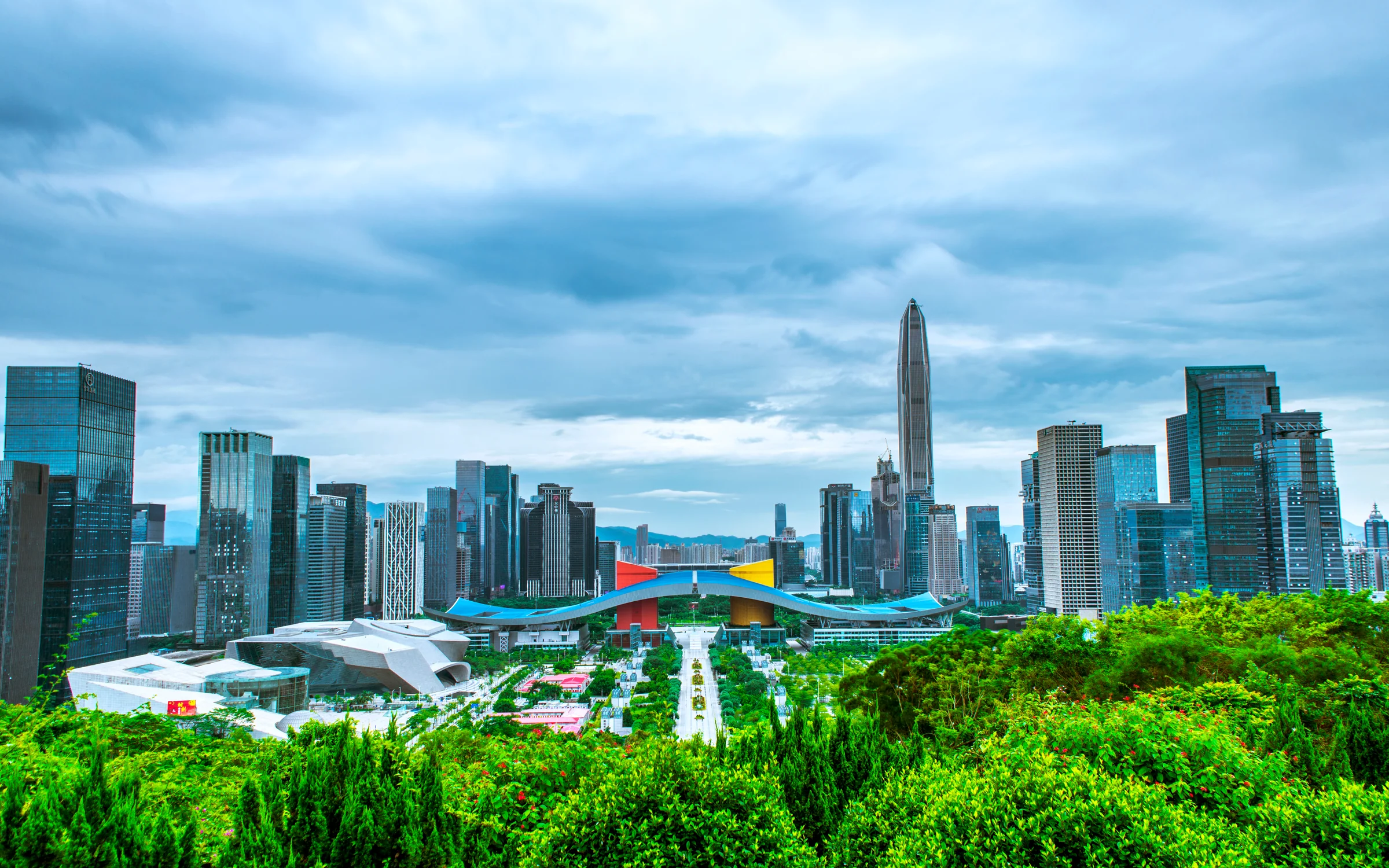 Shenzhen Futian skyline showing the urban infrastructure around China's technology and manufacturing systems