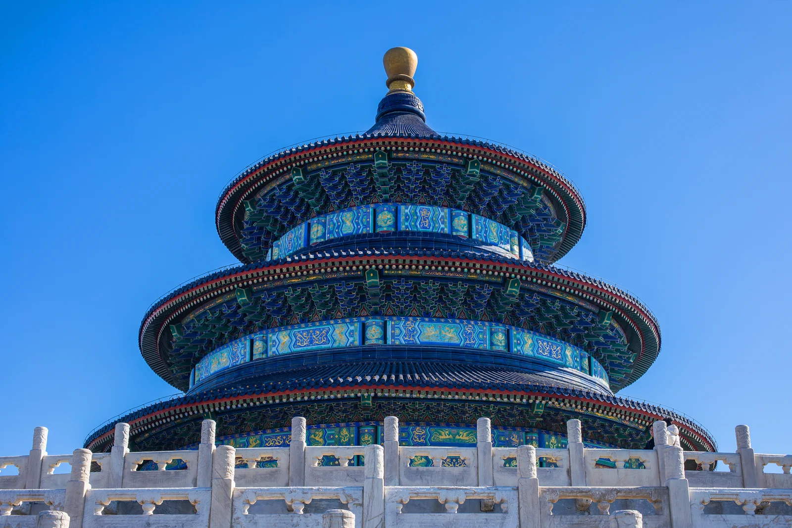 Painted roof and architectural detail at Beijing's Temple of Heaven