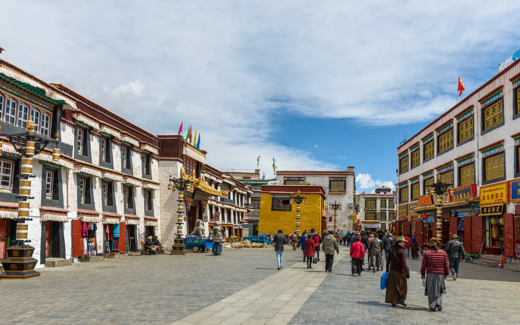 Everyday movement along Barkhor Street in Lhasa