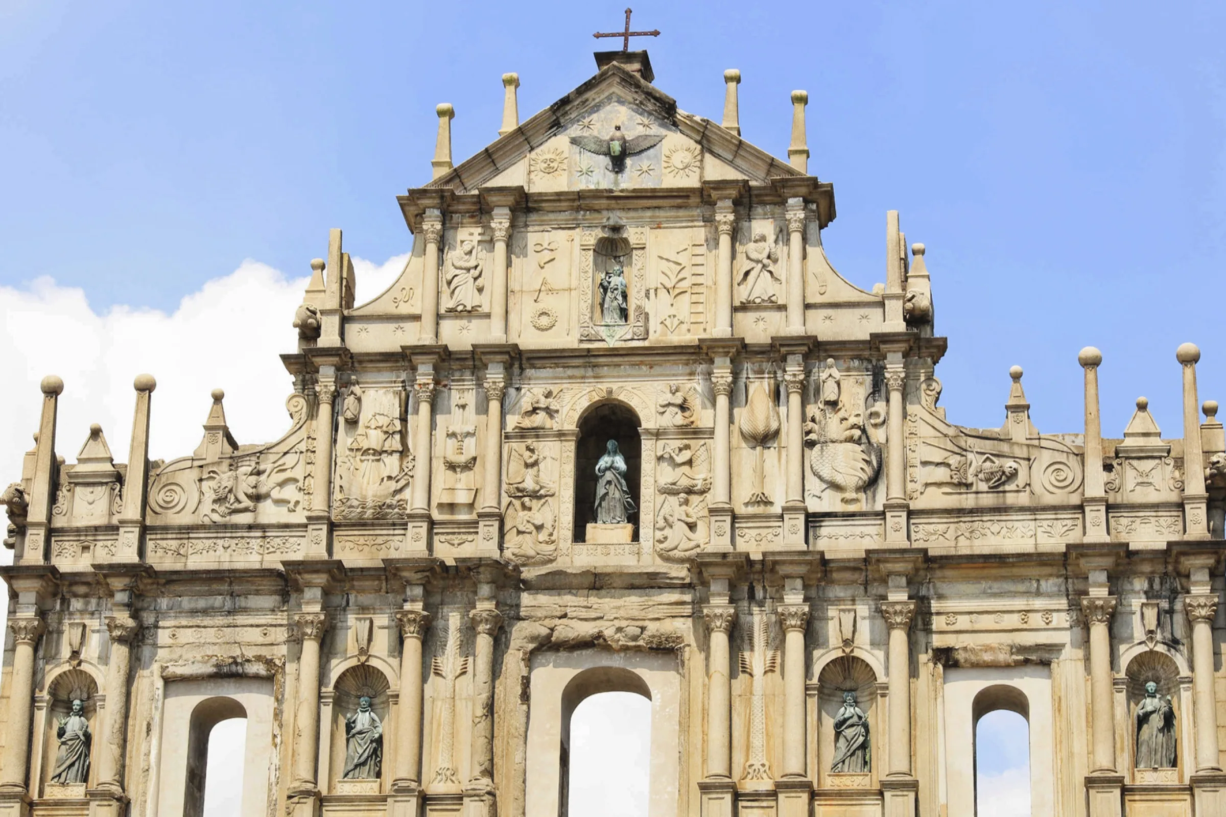 Stone facade of the Ruins of St. Paul's in Macau