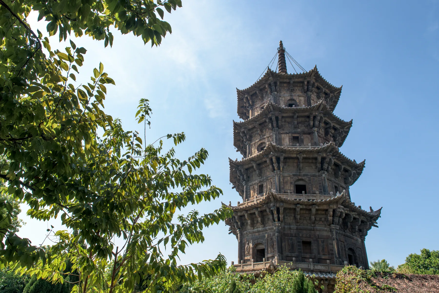 Stone pagoda rising near West Street at Kaiyuan Temple