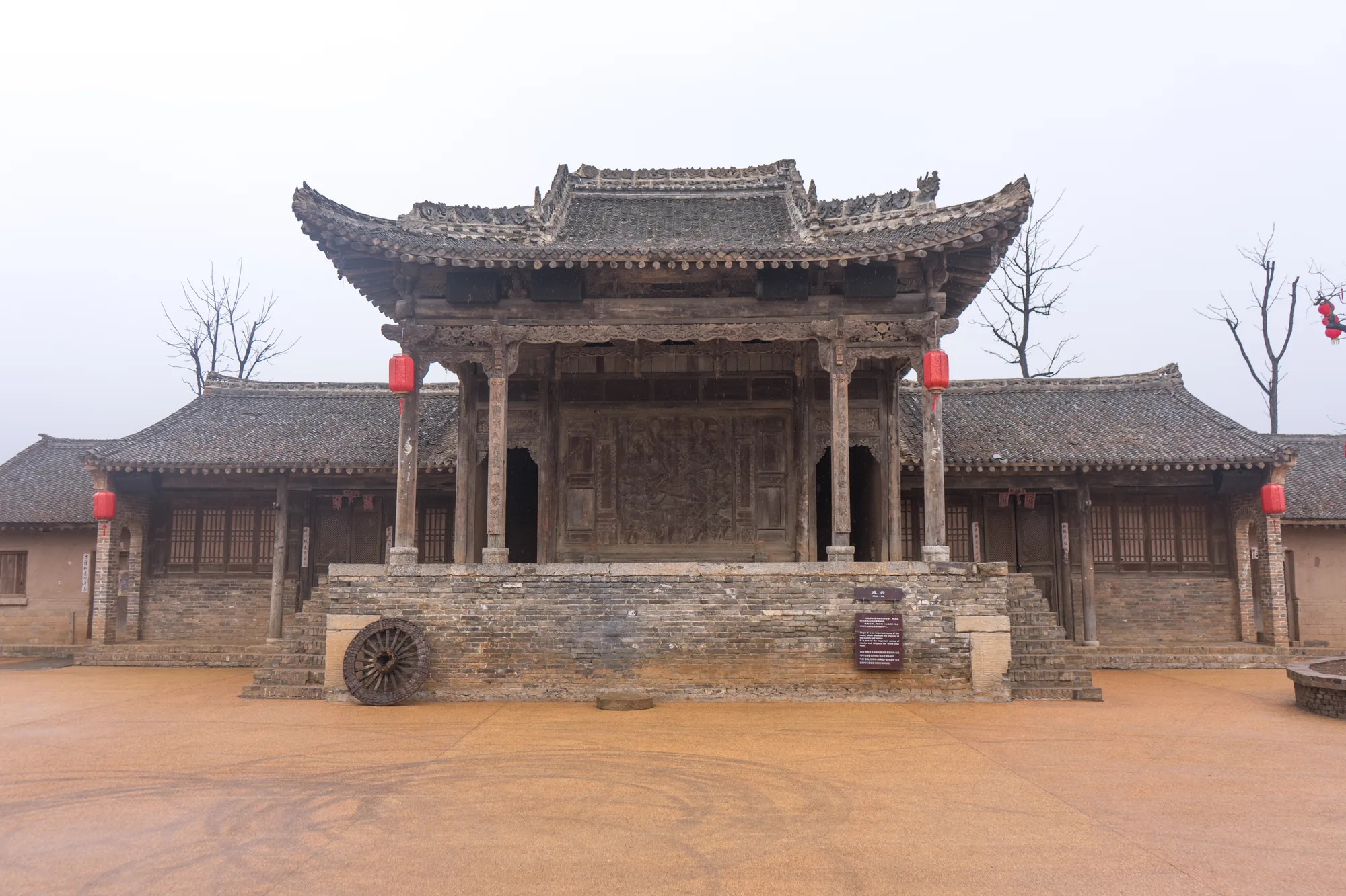 Buildings and open landscape at the Bailuyuan heritage area outside the center