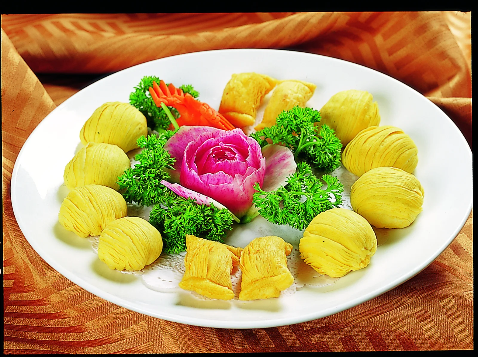 A Hong Kong dim sum assortment with steamed and baked small dishes