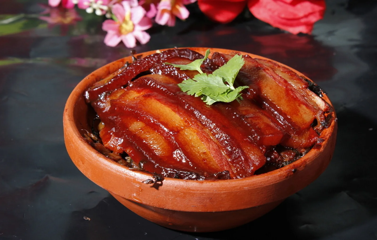 Shanghai-style red-braised pork representing Chinese meat dishes