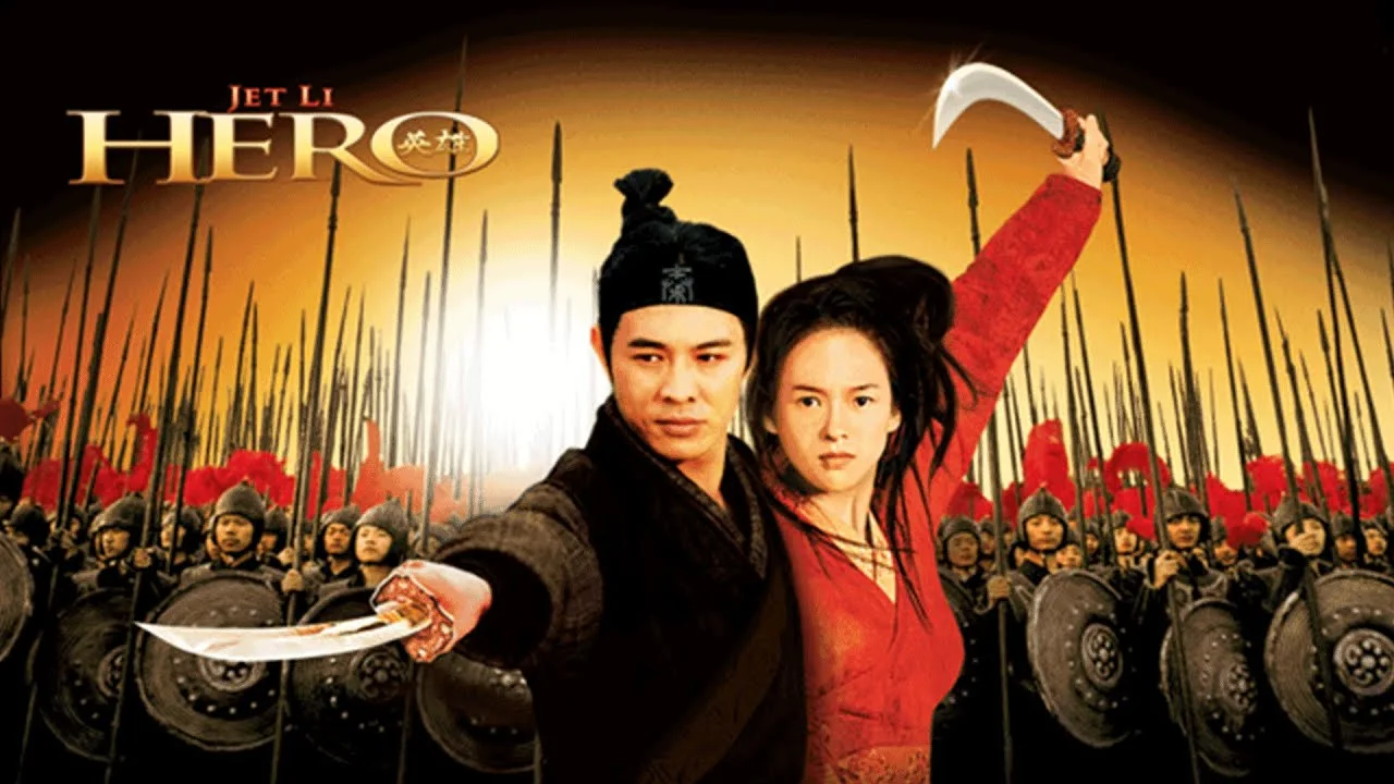 Jet Li as Nameless in the color-led visual world of Hero 2002