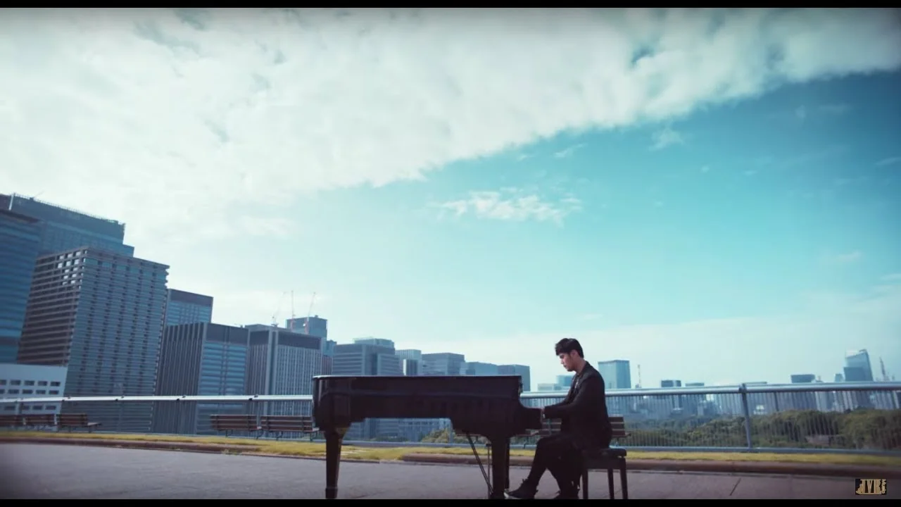Jay Chou performing in the official Won't Cry music video