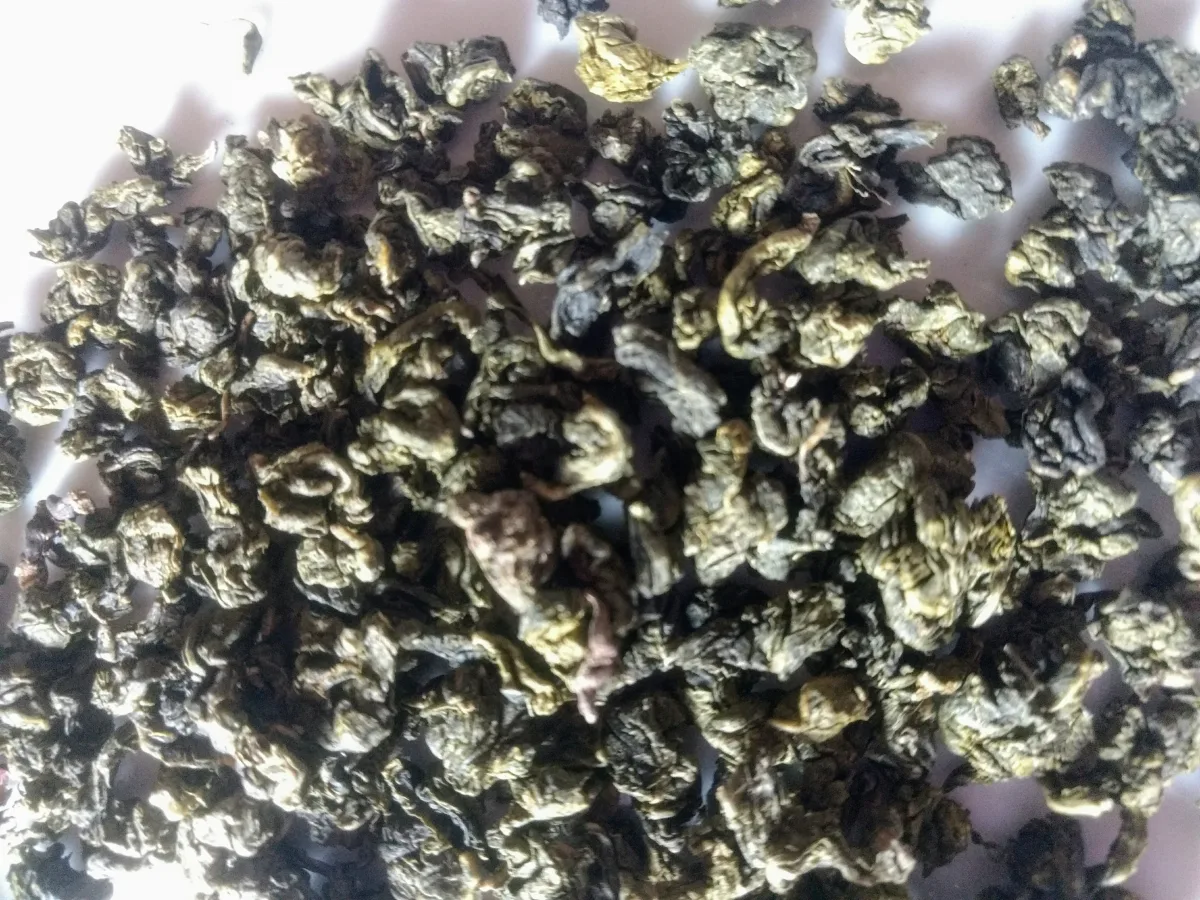 Rolled Tieguanyin leaves used as one visible branch of the much wider Chinese oolong family
