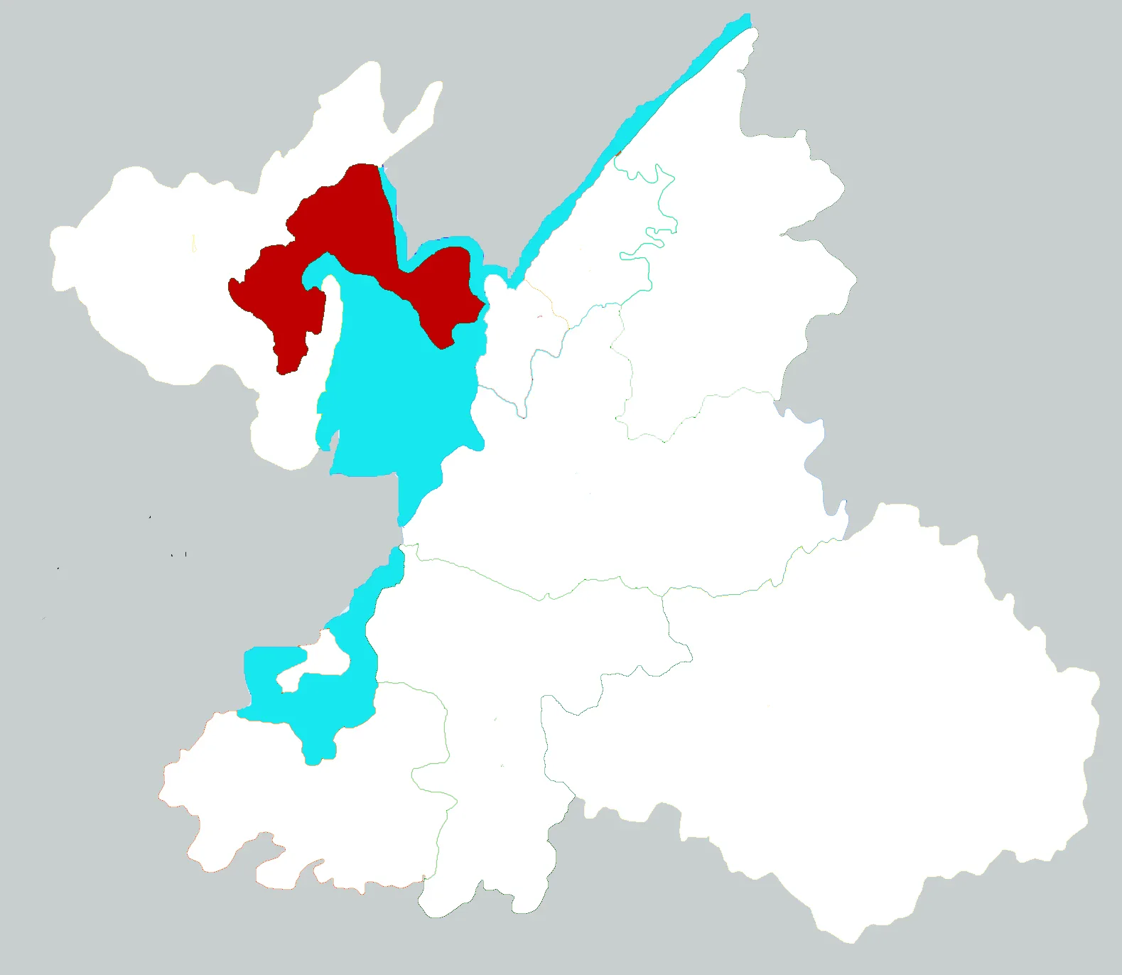 Map showing the Junshan district of Yueyang associated with Junshan Yinzhen tea