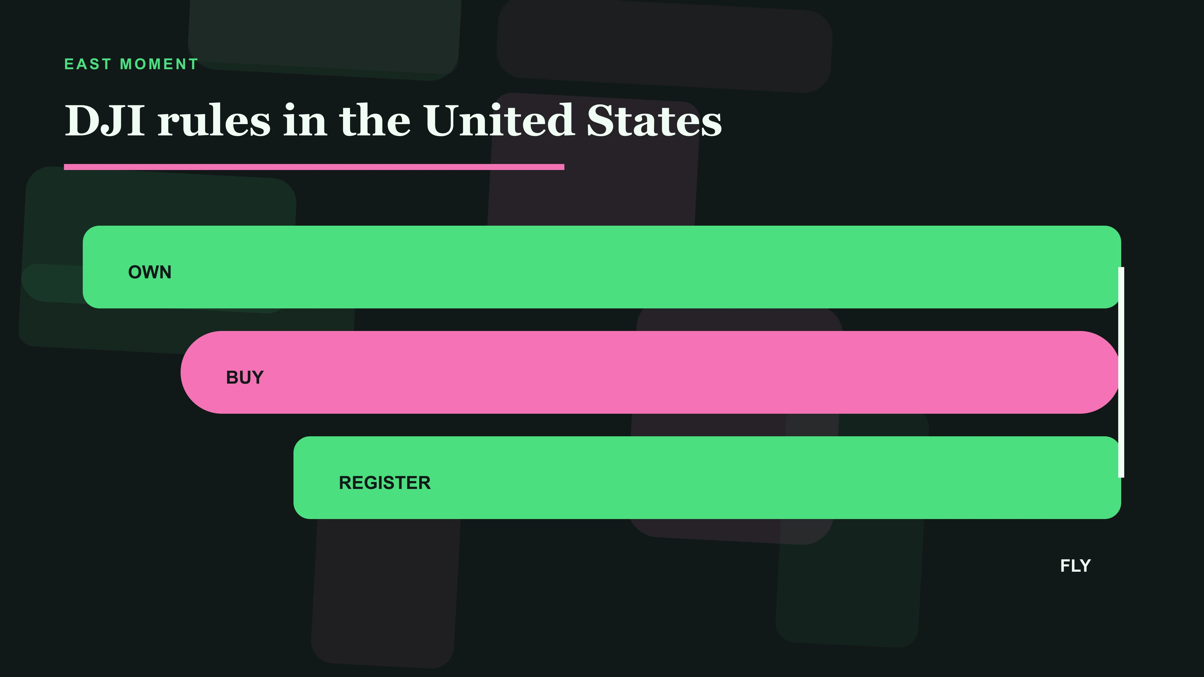 Ownership, purchase, registration and flight as four separate DJI rule questions in the United States