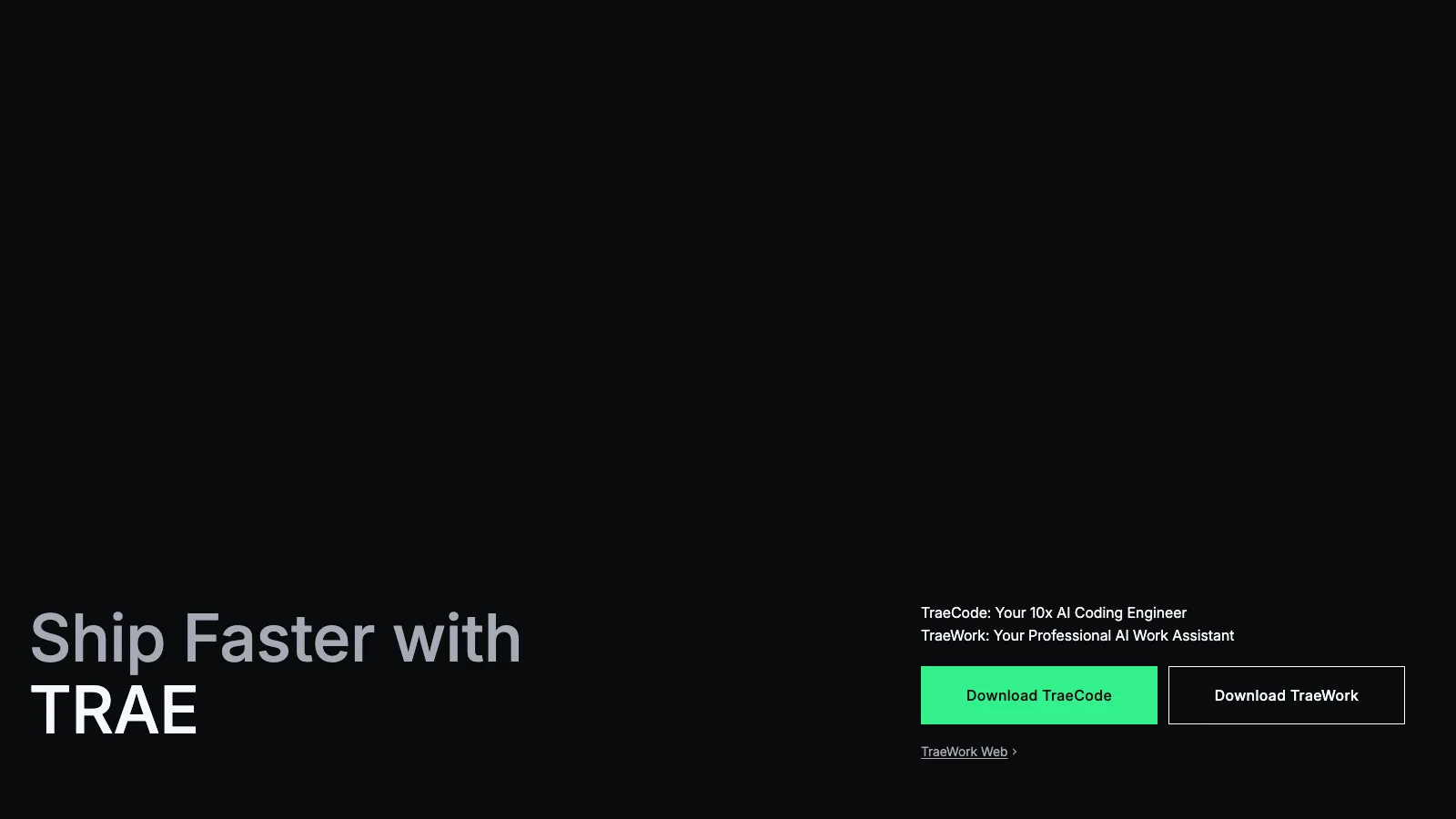 TRAE's official coding-product interface, showing a real access surface rather than an abstract AI model logo