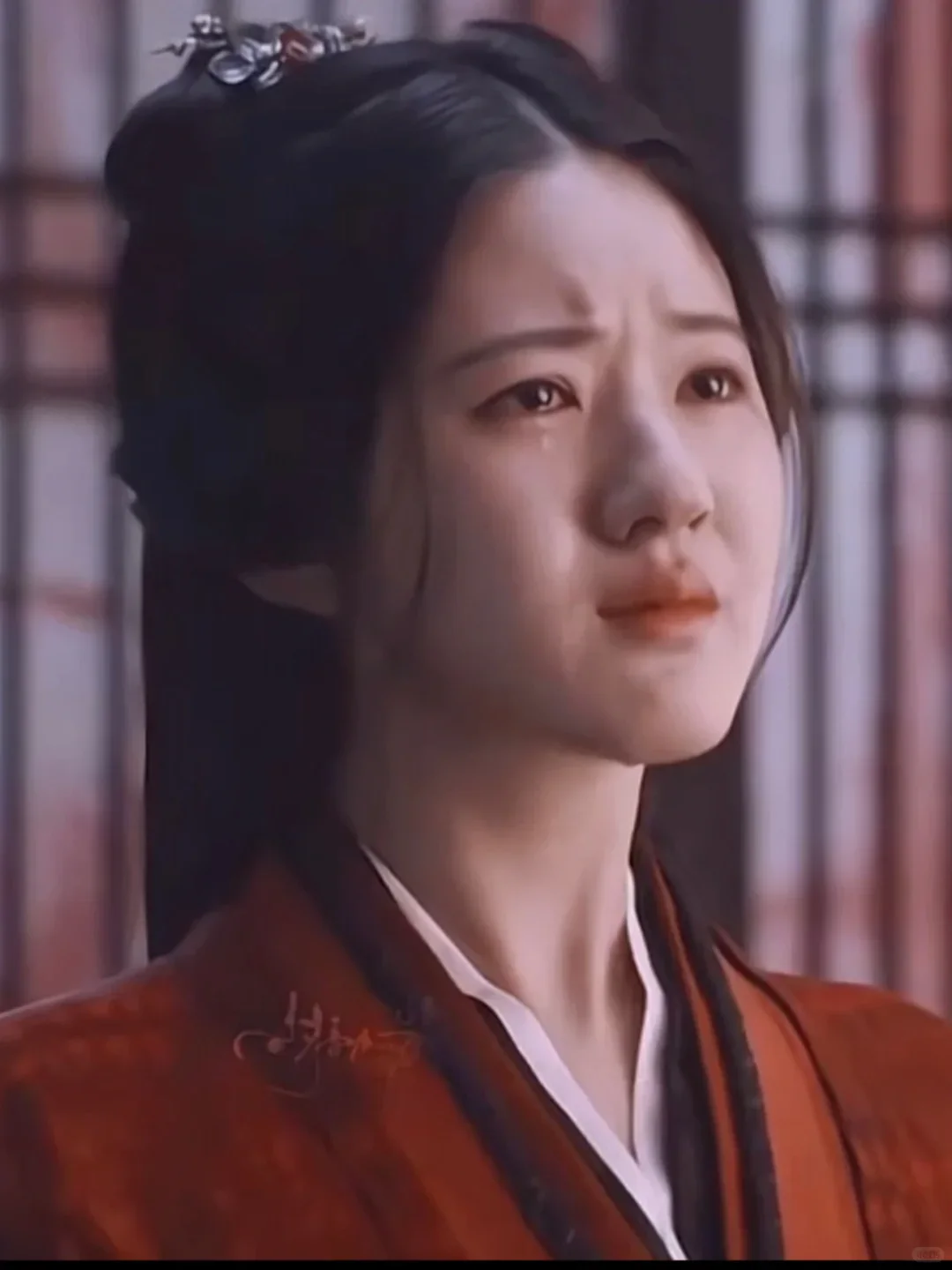 Love Like the Galaxy character Cheng Shaoshang holding a controlled expression through tears