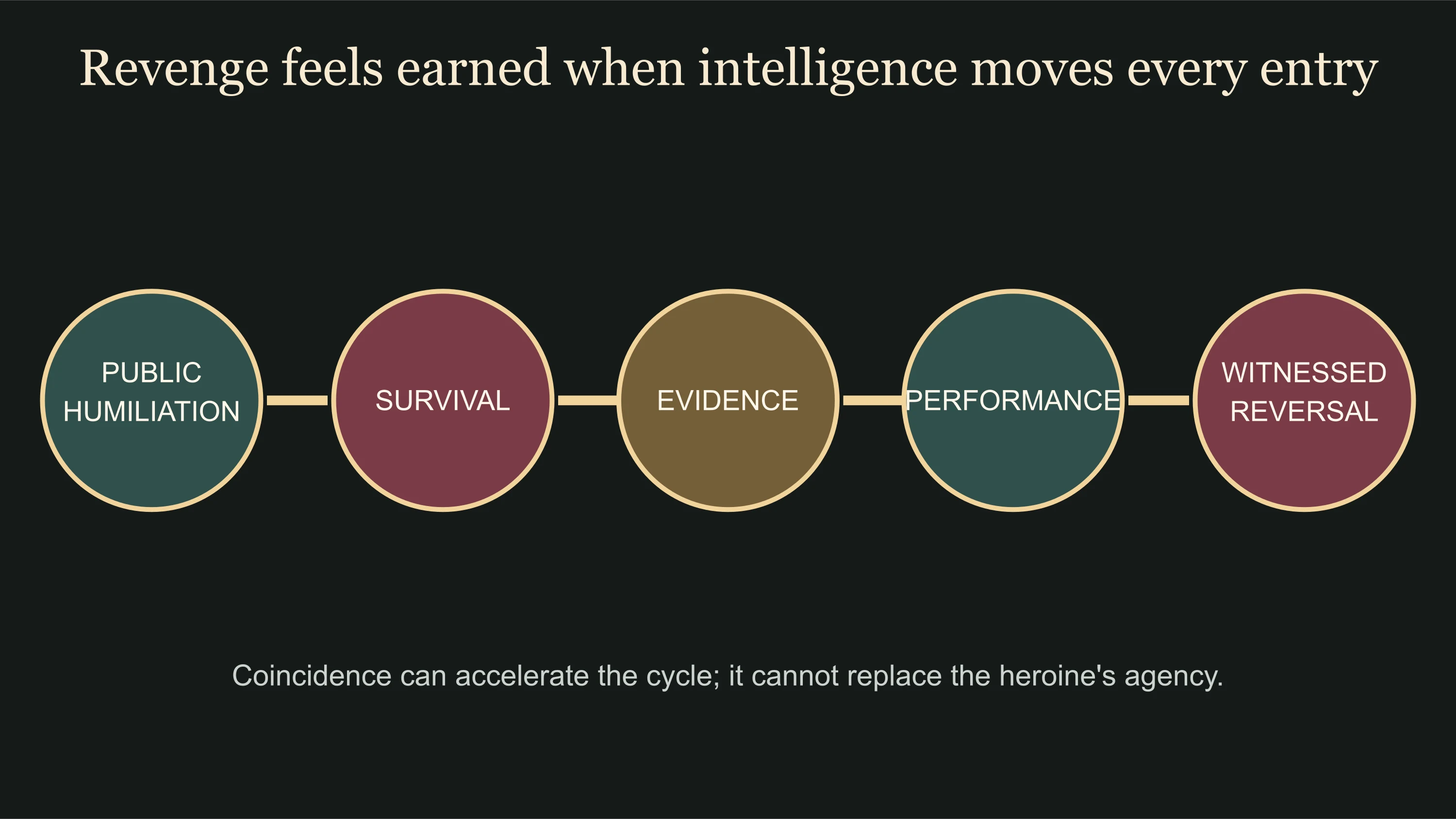 The Double revenge cycle from public humiliation through hidden evidence to witnessed reversal