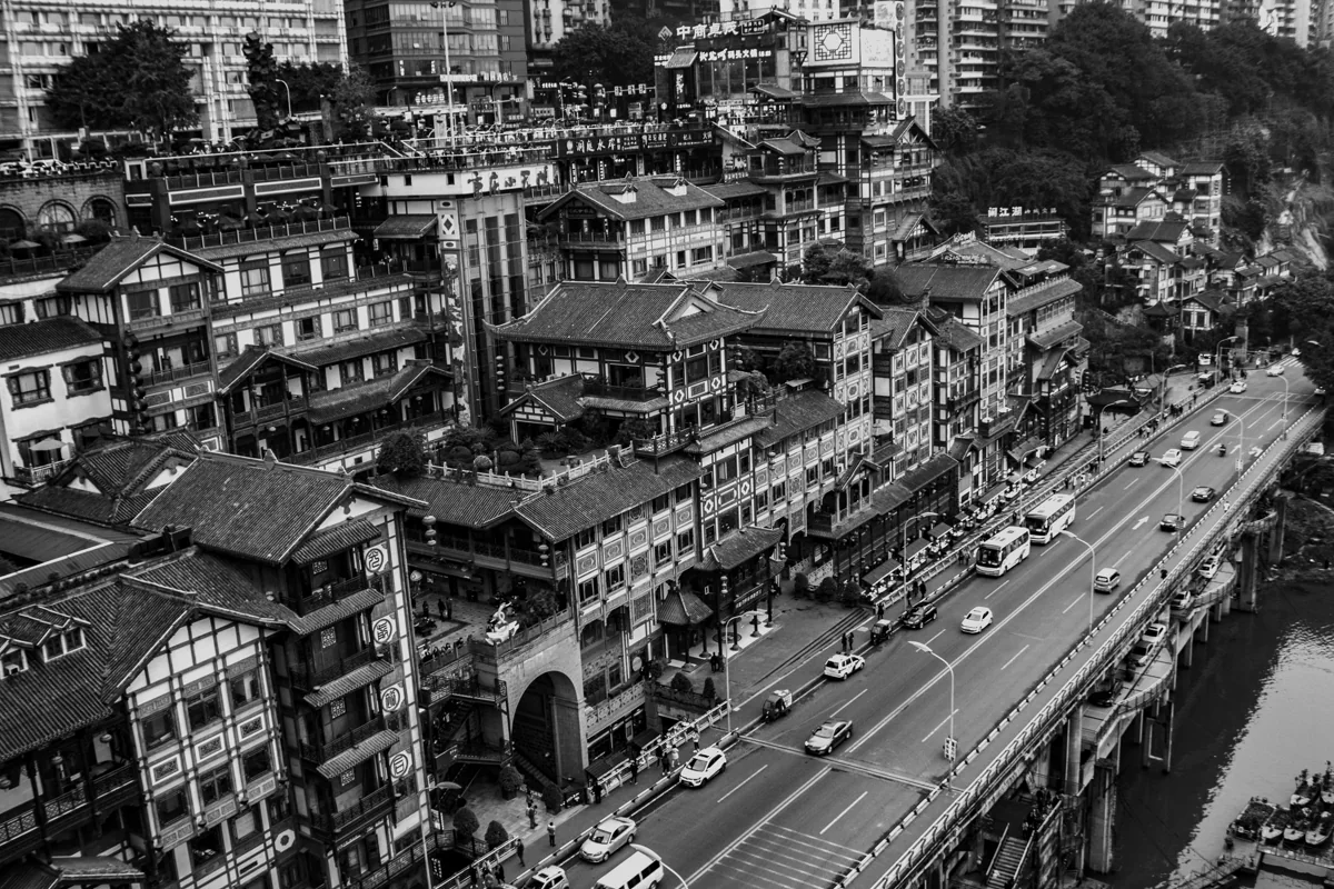 Layered Hongyadong architecture and hillside streets during travel to Chongqing